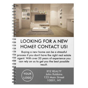 Elegant Real Estate Agent Promotional Custom Notebook