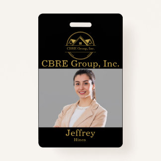 Elegant Real Estate Black and gold custom logo  ID Badge