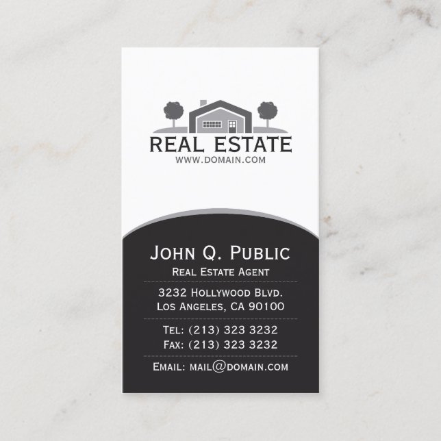 Elegant Real Estate Business Card (Front)