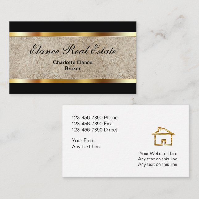 Elegant Real Estate Business cards (Front/Back)
