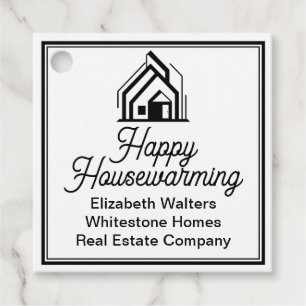Elegant Real Estate Company Custom Housewarming Favour Tags