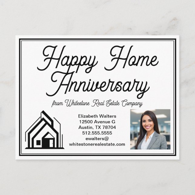 Elegant Real Estate Company Custom Logo Marketing Postcard (Front)