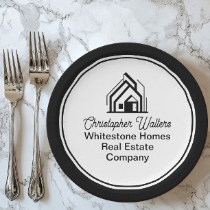 Elegant Real Estate Company Customized Realtor Paper Plate
