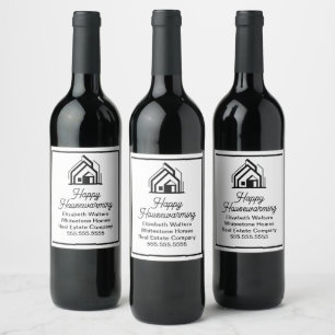 Elegant Real Estate Company Customized Realtor Wine Label