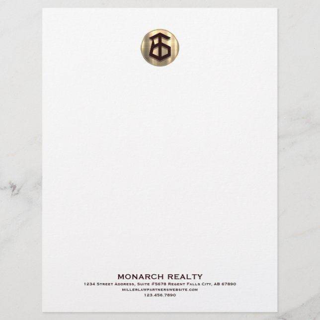 Elegant Real Estate Letterhead (Front)