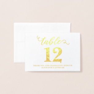 Elegant REAL FOIL Gold Wedding Table Numbers Small