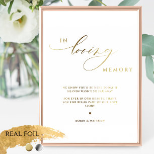 Elegant Real Foil In Loving Memory Wedding Sign