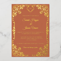 Elegant Real Gold Foil Botanical