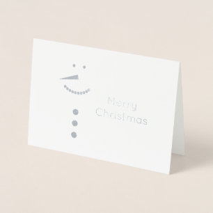 elegant real gold foil Merry Christmas snowman Card