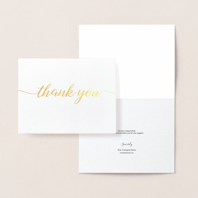Elegant Real Gold Foil NO Business logo  Foil Card (Display)