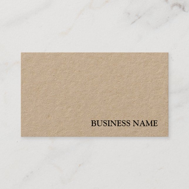 Elegant Real Kraft Paper Professional Template Business Card (Front)