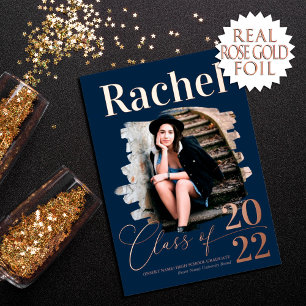 Elegant Real Rose Gold Class of Graduation