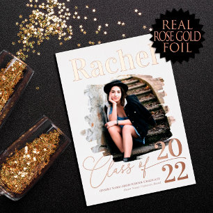 Elegant Real Rose Gold Class of Graduation