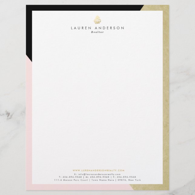 Elegant Realtor Broker Letterhead Stationary (Front)