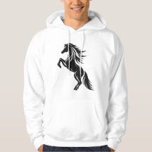 Elegant Rearing Horse Silhouette Design