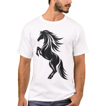 Elegant Rearing Horse Silhouette Design