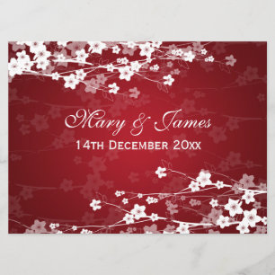 Elegant Reception Cherry Blossom Red Invitation