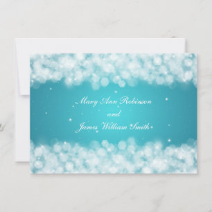 Elegant Reception Party Sparkle Turquoise Invitation