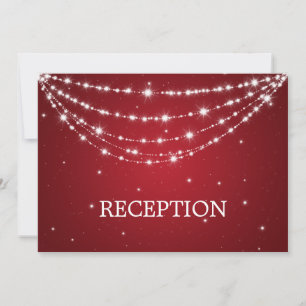 Elegant Reception Sparkling Chain Red Invitation
