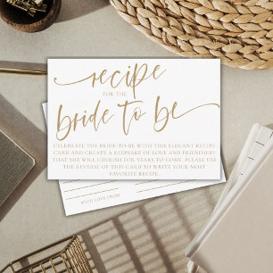 Elegant Recipe Bride to Be Calligraphy Enclosure Card