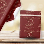Elegant Red 70 and Fabulous 70th Birthday  Wrapping Paper<br><div class="desc">Elegant Red 70 and Fabulous Ornament 70th Birthday Wrapping Paper. 70 and fabulous text in trendy golden script. Personalise it with your name and your age,  and make your own elegant birthday wrapping paper for a woman`s birthday.</div>