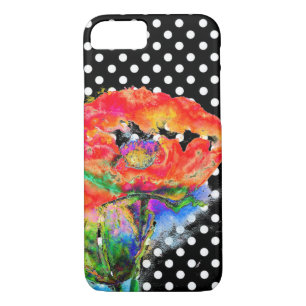 Elegant red abstract floral watercolor painting iPhone 8/7 case