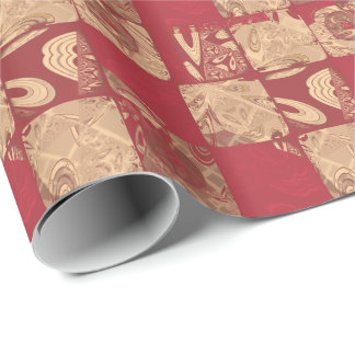 Elegant Red and Beige Colour Block Gift Wrap