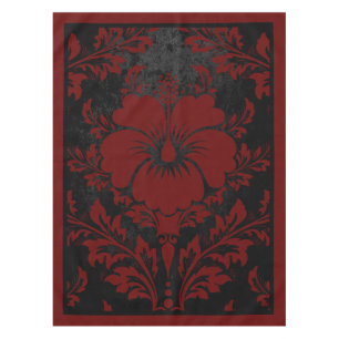 Elegant red and black damask elegant tablecloth