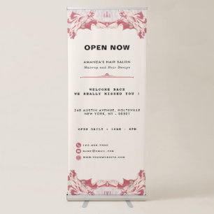 Elegant Red and Black Watercolor Business Retracta Retractable Banner