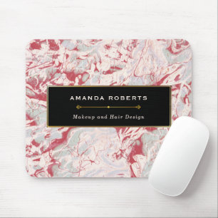 Elegant Red and Black Watercolor Mouse Mat