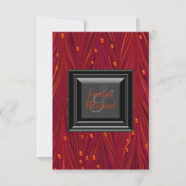 Elegant Red and Black Wedding Invitations (Front)