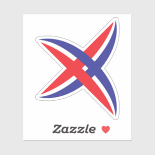 Elegant Red and Blue line Letter X Monogram