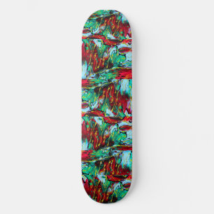 Elegant Red and Blue Skateboard