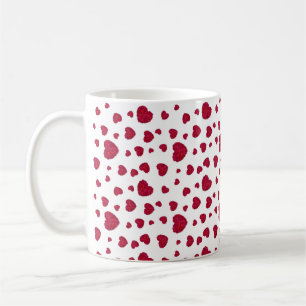 Elegant Red And Dark Pink Floral Roses Pattern Coffee Mug
