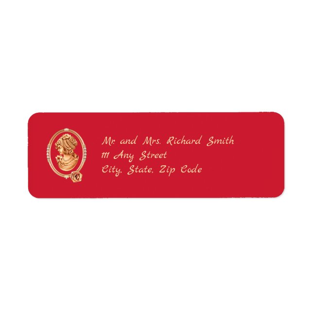 Elegant Red and Gold Cameo Wedding (Front)