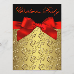 Elegant Red and Gold Corporate Christmas Party Invitation