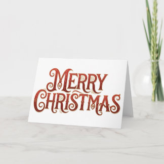 Elegant Red and Gold Glitter Merry Christmas Card
