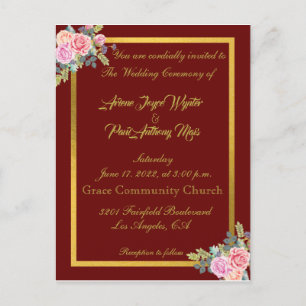 Elegant Red and Gold Invitation