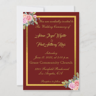 Elegant Red and Gold Invitation