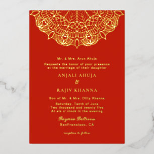 Elegant Red and Gold Mandala  Indian wedding 