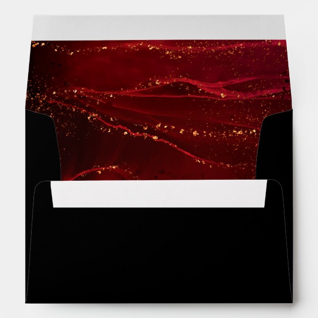 Elegant Red and Gold Ornate  Envelope (Back (Bottom))