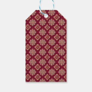 Elegant Red and Gold Pattern Design Gift Tags
