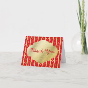 Elegant Red and Gold Valentine's Wedding Thank You
