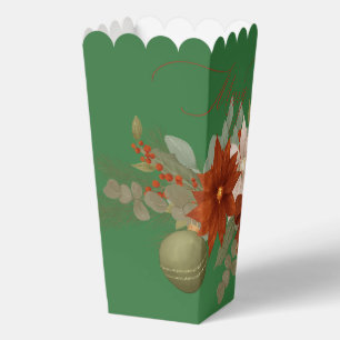 Elegant Red and green Floral Christmas Favour Box
