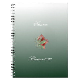 Elegant Red and Green spiral notebook 