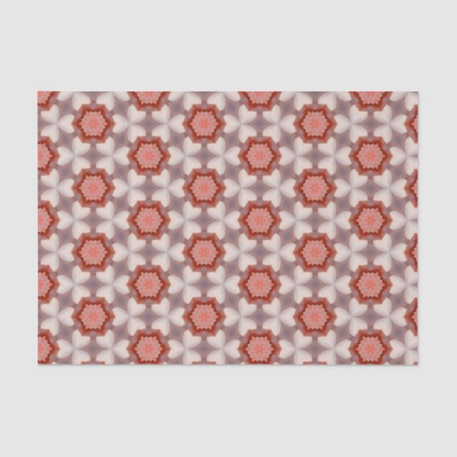 Elegant Red and Grey Modern Geometric Pattern  Tissue Paper (Front)