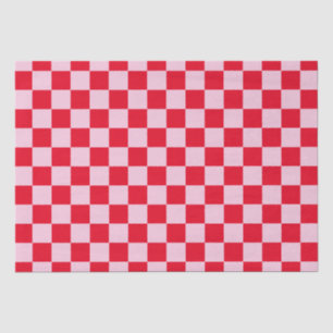 Elegant Red and Pink Chequerboard  Tissue Paper
