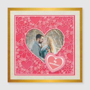 Elegant Red and Pink Floral Hearts Valentine's Day