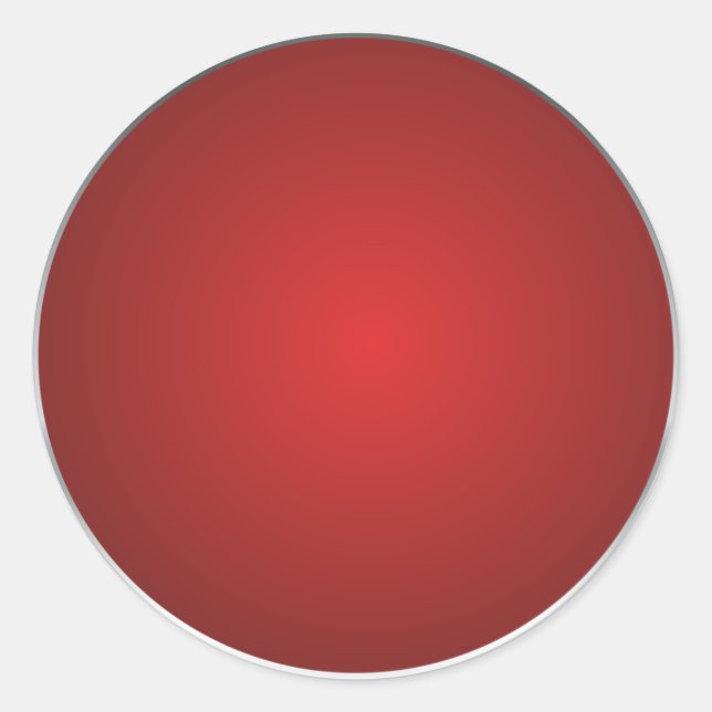 Elegant red and silver design classic round sticker (Front)