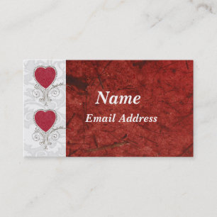 Elegant red and white business cards